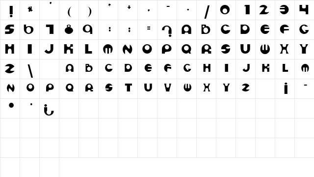 CollageSCapsSSK Regular  glyph index