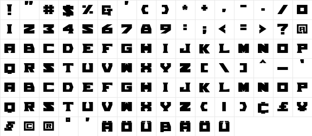 TPF Grum Mel Regular  glyph index
