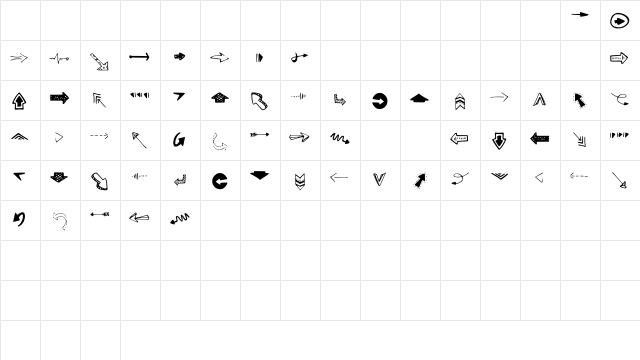 MixDirections Medium  glyph index