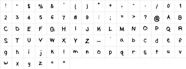 Again Regular  glyph index