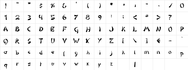 DomoAregato Normal  glyph index