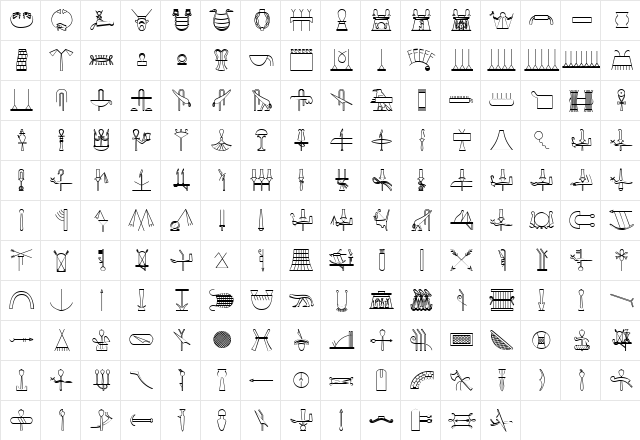 GlyphExtLibP Medium  glyph index