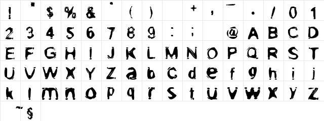 Mischstab Oblivion Regular  glyph index