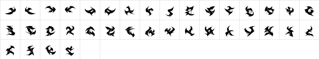 Runas Regular  glyph index