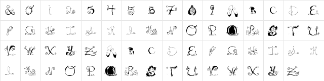 Teenage Fantasy Romance Novel Regular  glyph index