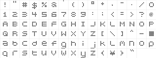 Circle30 Regular  glyph index
