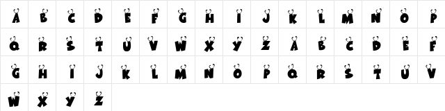 KR Ookie Bookie Regular  glyph index