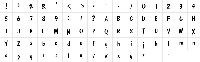 Banga SSi Regular  glyph index
