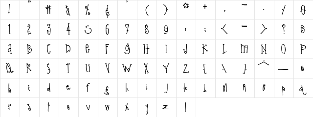 DJ Cool Regular  glyph index