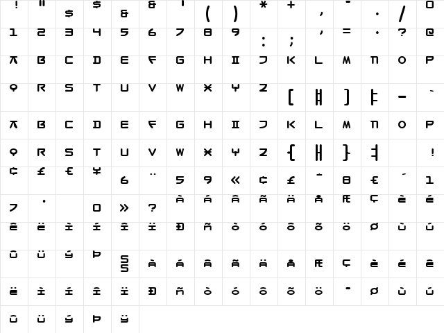 SeoulStacking Alt Regular  glyph index