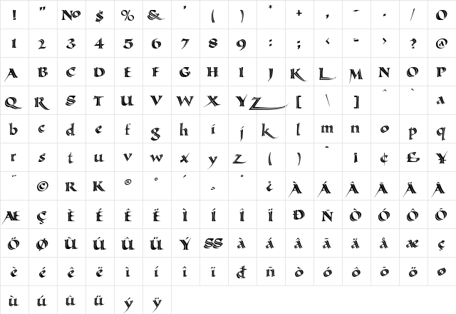 LHF Michelle Regular Inline Regular  glyph index