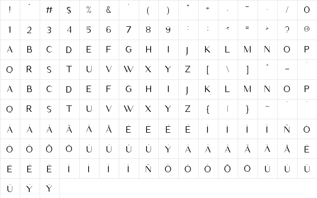 Germany Sans Regular  glyph index