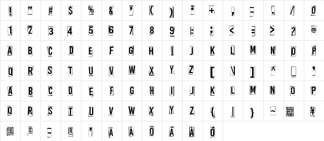 A Box For Regular  glyph index