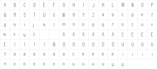 Neitherly Demo Light Regular  glyph index
