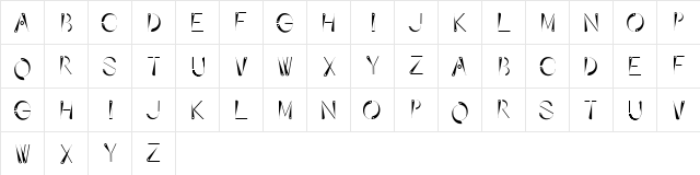 Affixed Regular  glyph index