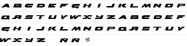 Brawl Regular  glyph index