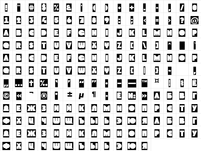 a_GrotoCm Normal  glyph index