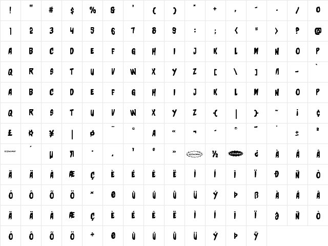 Charmling Expanded Expanded  glyph index