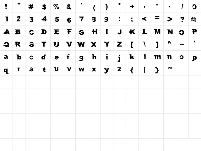 Mac and Sidney Regular  glyph index