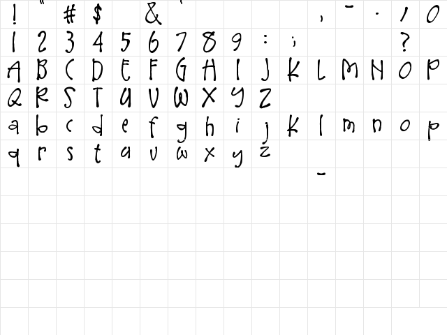 Larger Mime Regular  glyph index