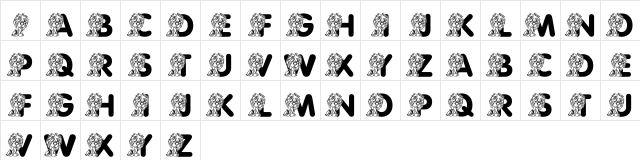 LMS Cute Cub Regular  glyph index