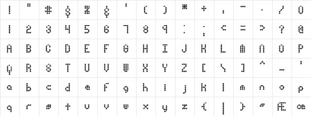 Pindown X Plain BRK Normal  glyph index
