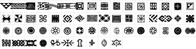 African Ornaments Regular  glyph index