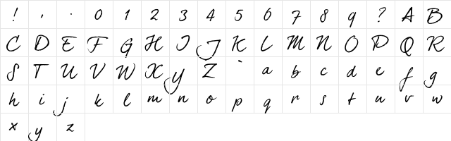 dearJoe 7 TRIAL Regular  glyph index