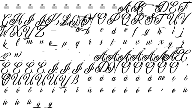 Mon Cherry Personal Use Regular  glyph index