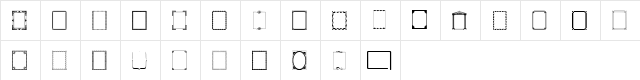DesignerFrames Regular  glyph index