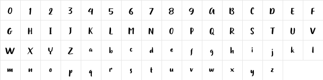 Drawingfree Regular  glyph index