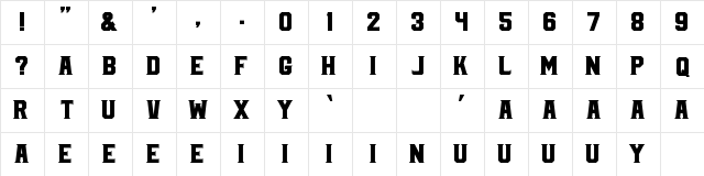 COMPANY Regular  glyph index