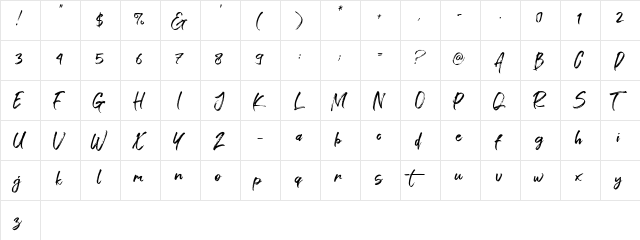 Gathan Regular  glyph index