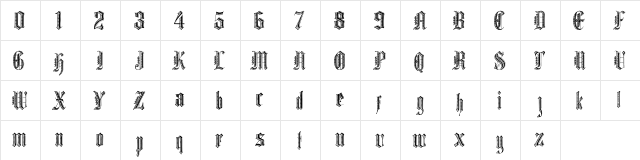 Grafik Text Regular  glyph index