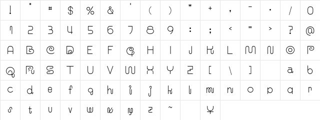 Choujun Normal  glyph index