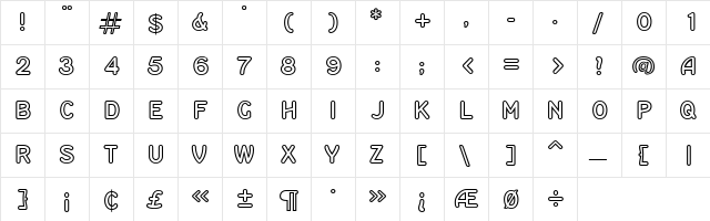 RoundSans Regular  glyph index