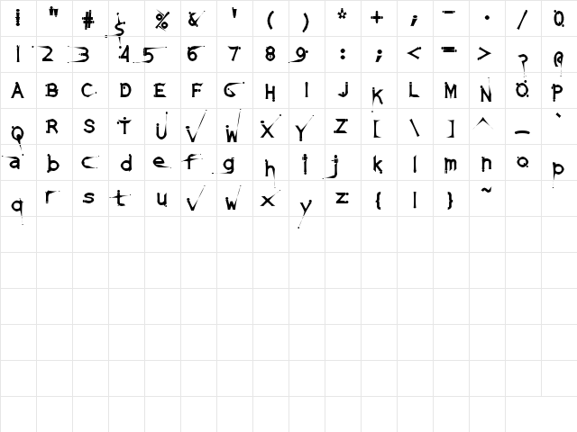 DamagedSataLightExtended Regular  glyph index