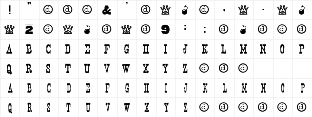 Nashville Regular  glyph index