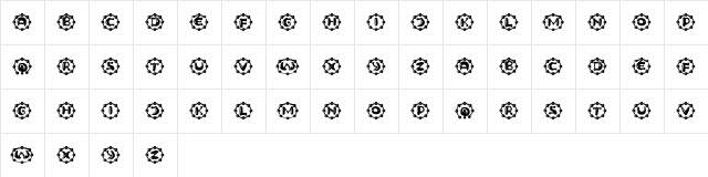 Neuron Capitals Regular  glyph index