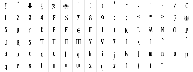 Coaster Ghost Personal Use Only Regular  glyph index