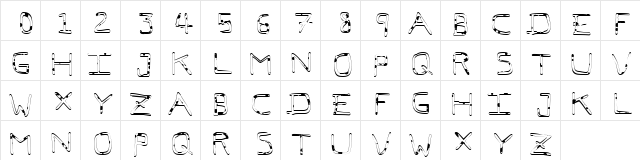 Pfvvbf7 liquid verybadfont7  glyph index