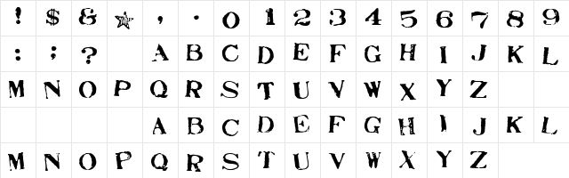 Stamp Act Jumbled  glyph index