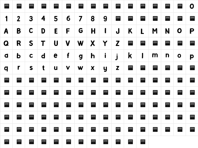 Alpha Beta - Demo Regular  glyph index