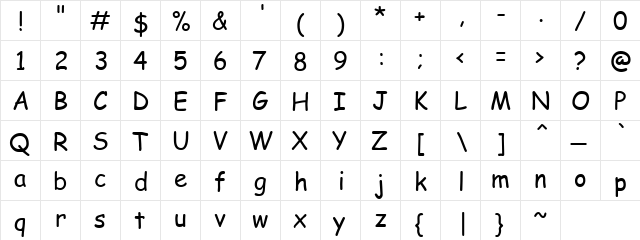 Critter Regular  glyph index