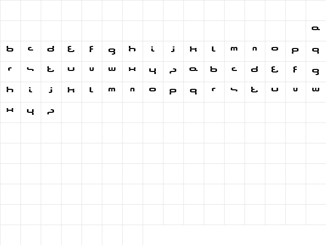 D'ziner Regular  glyph index