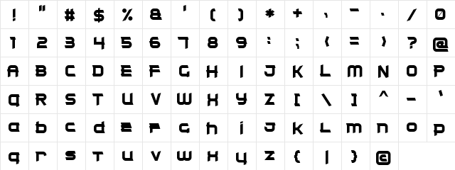 Clear Metal 7 Regular  glyph index