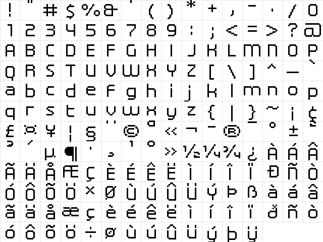 UF Elementar B 11.11.4 a Regular  glyph index