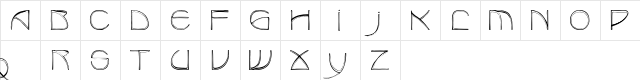 BenjaminCaps Regular  glyph index