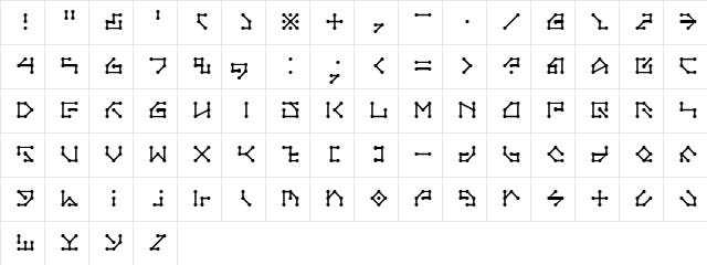 LVDC Secret Passage Regular  glyph index