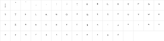 Cloudy Days Regular  glyph index